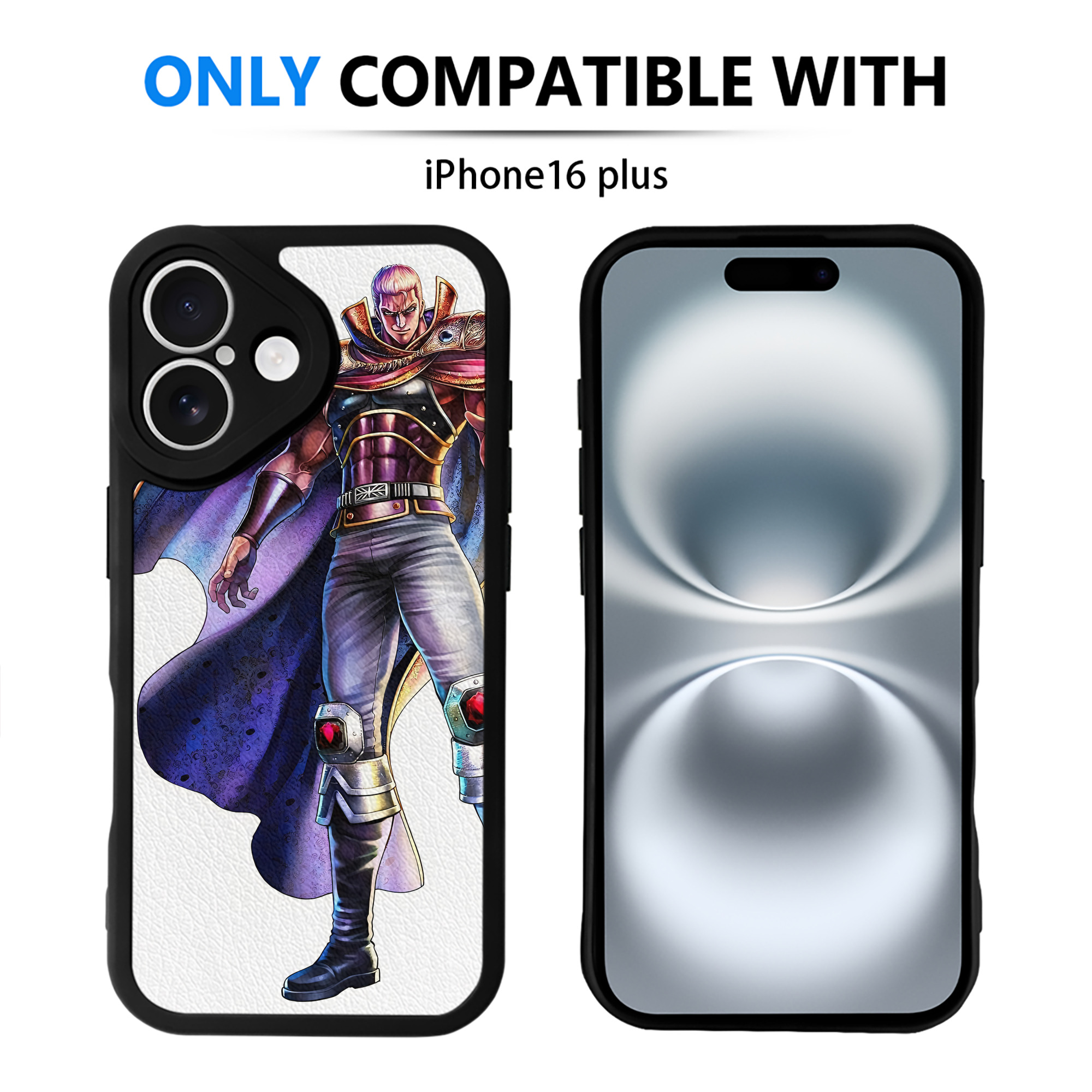 （画像用） 北斗の拳 Fist of the North Star 【iPhone 16シリーズ対応】シリコンスマホケース（レザー調） 材質：シリコン